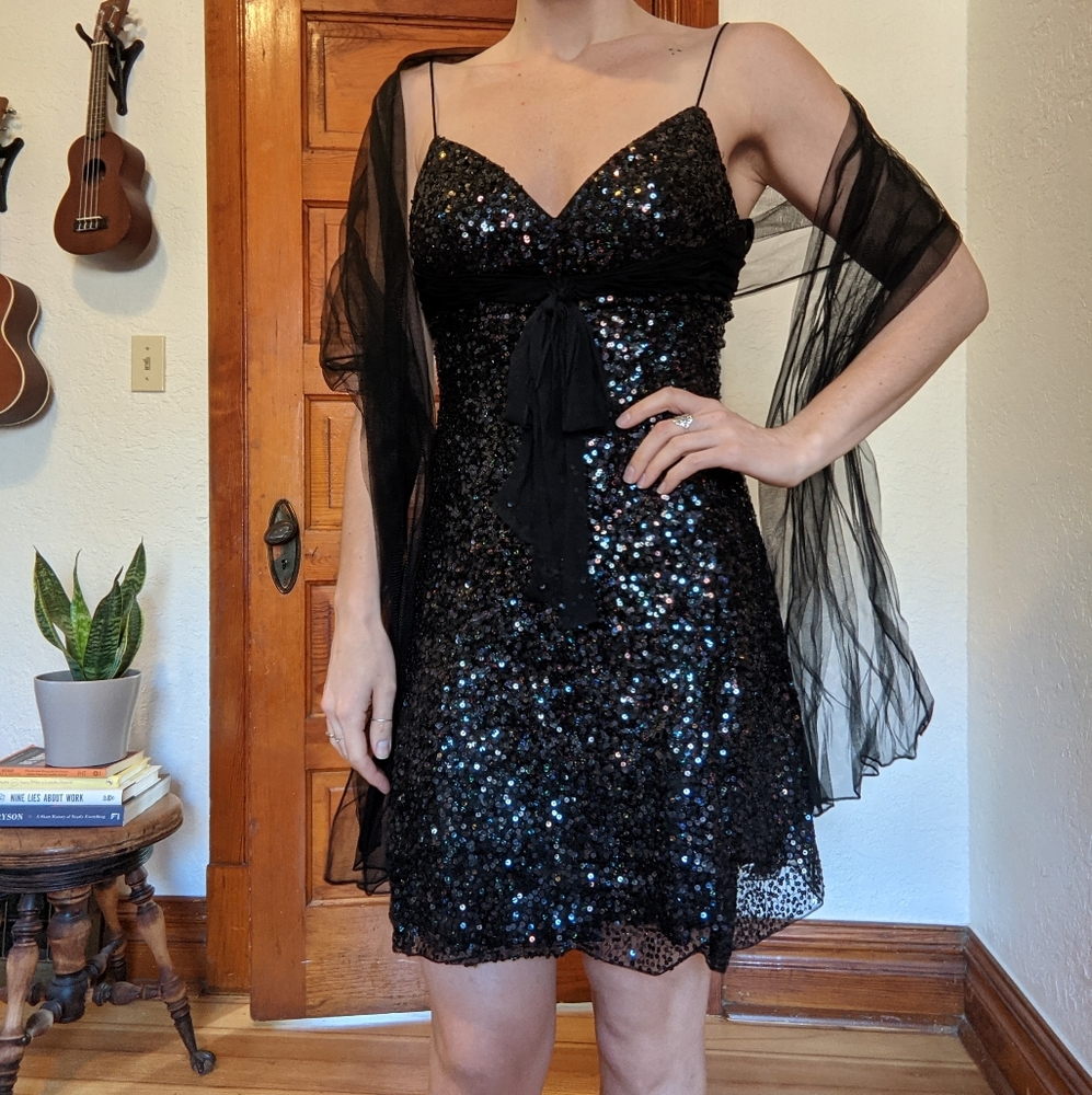 Sequin little black dress